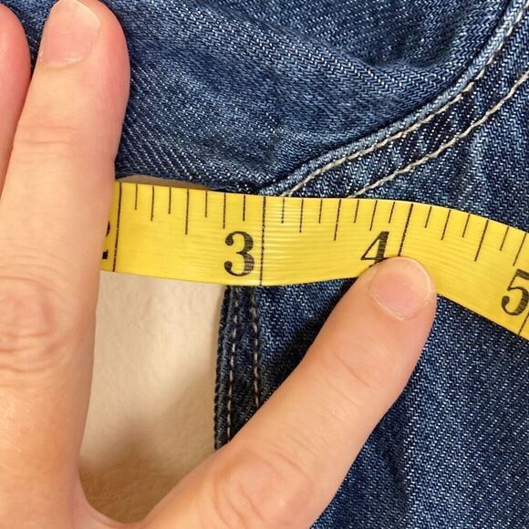 Madewell Pleated Waist Half Zip Denim‎ Dress in Pixie Wash Size 0 (Q6) - Picture 10 of 12